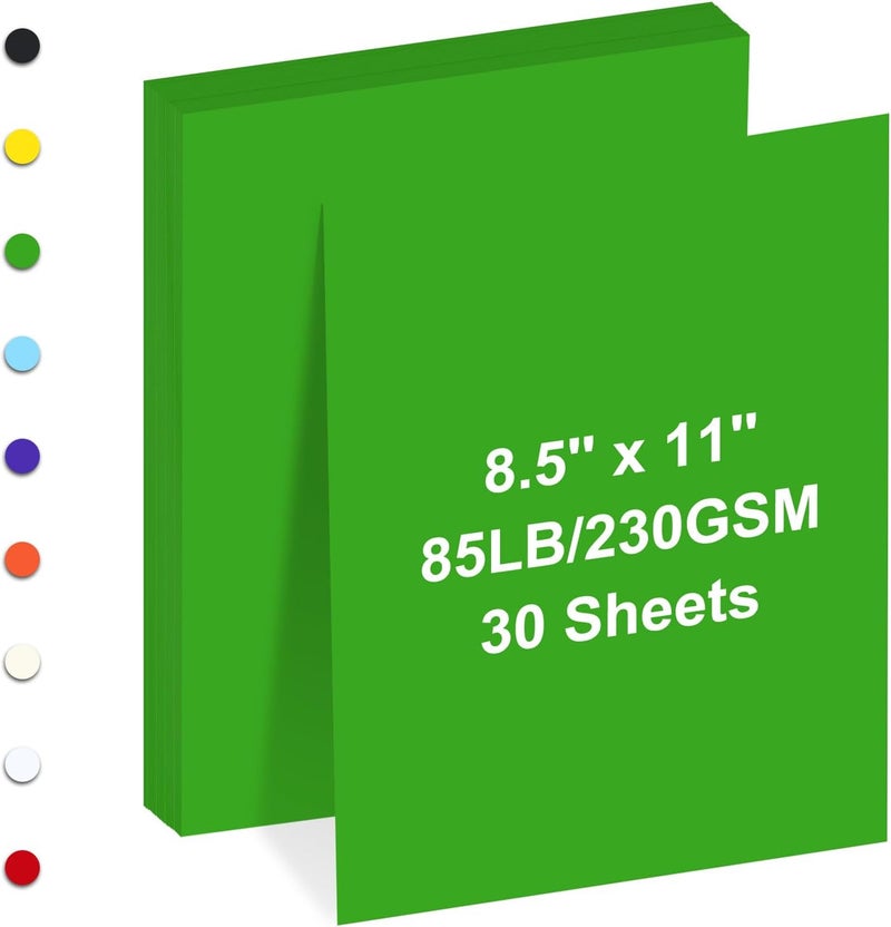 FLIPPED Cardstock 8.5" x 11 ",Cardstock Paper 85 lb/230 gsm,Dark Green Card Stock for Printer,Drawing,Gift tags,Invitations, Cards etc (Dark green, 30 Sheets) - Image 1